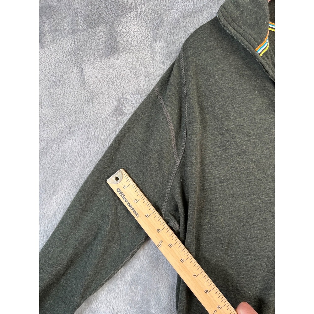Smartwool 1/4 Zip Base Layer Mens Large Green Merino 250 Long Sleeve SW0NP603 - Picture 9 of 13